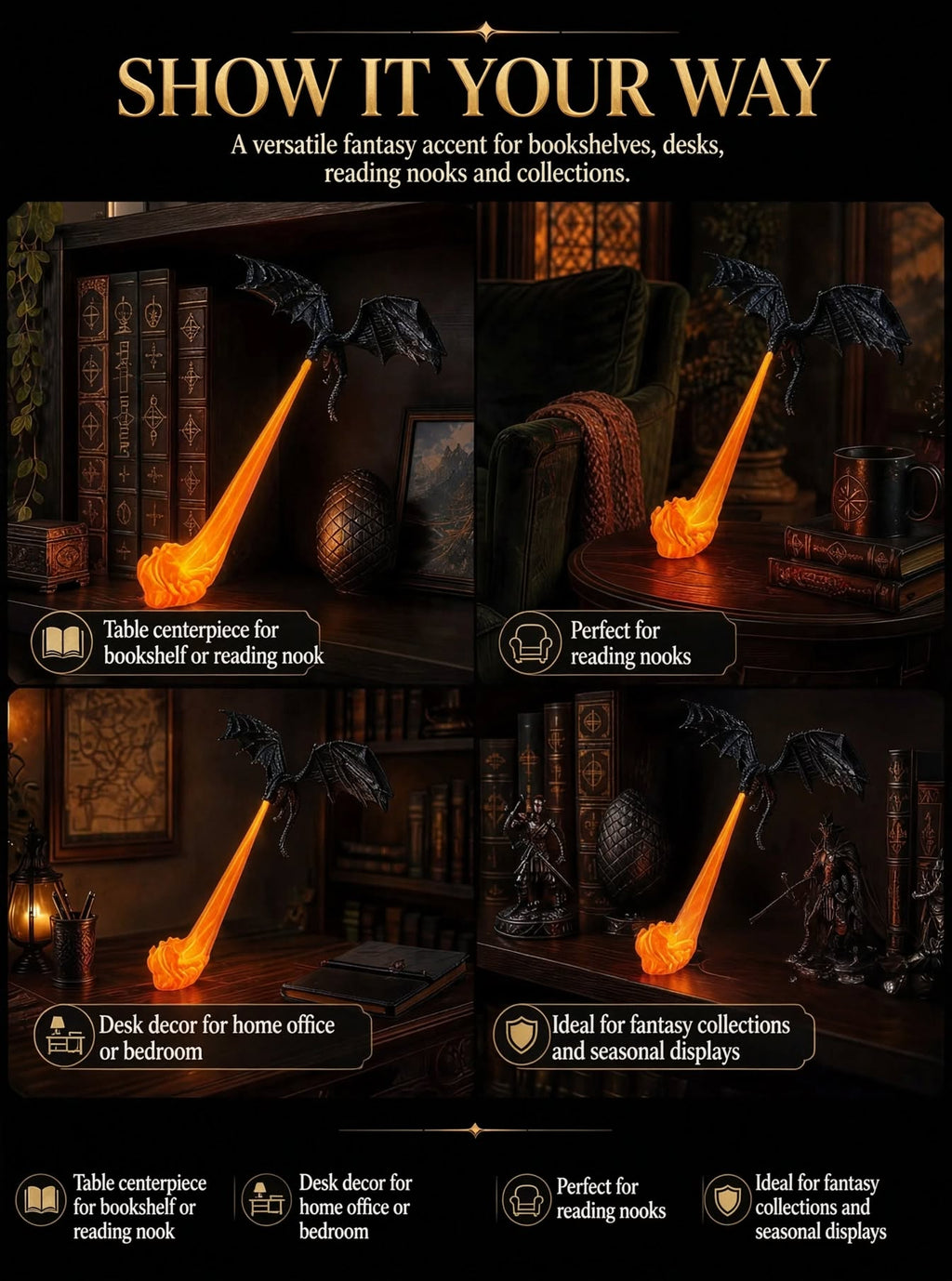 Enchanted Dragon Lamp | Fantasy Decor That Lights Up Your Space 🐉🔥