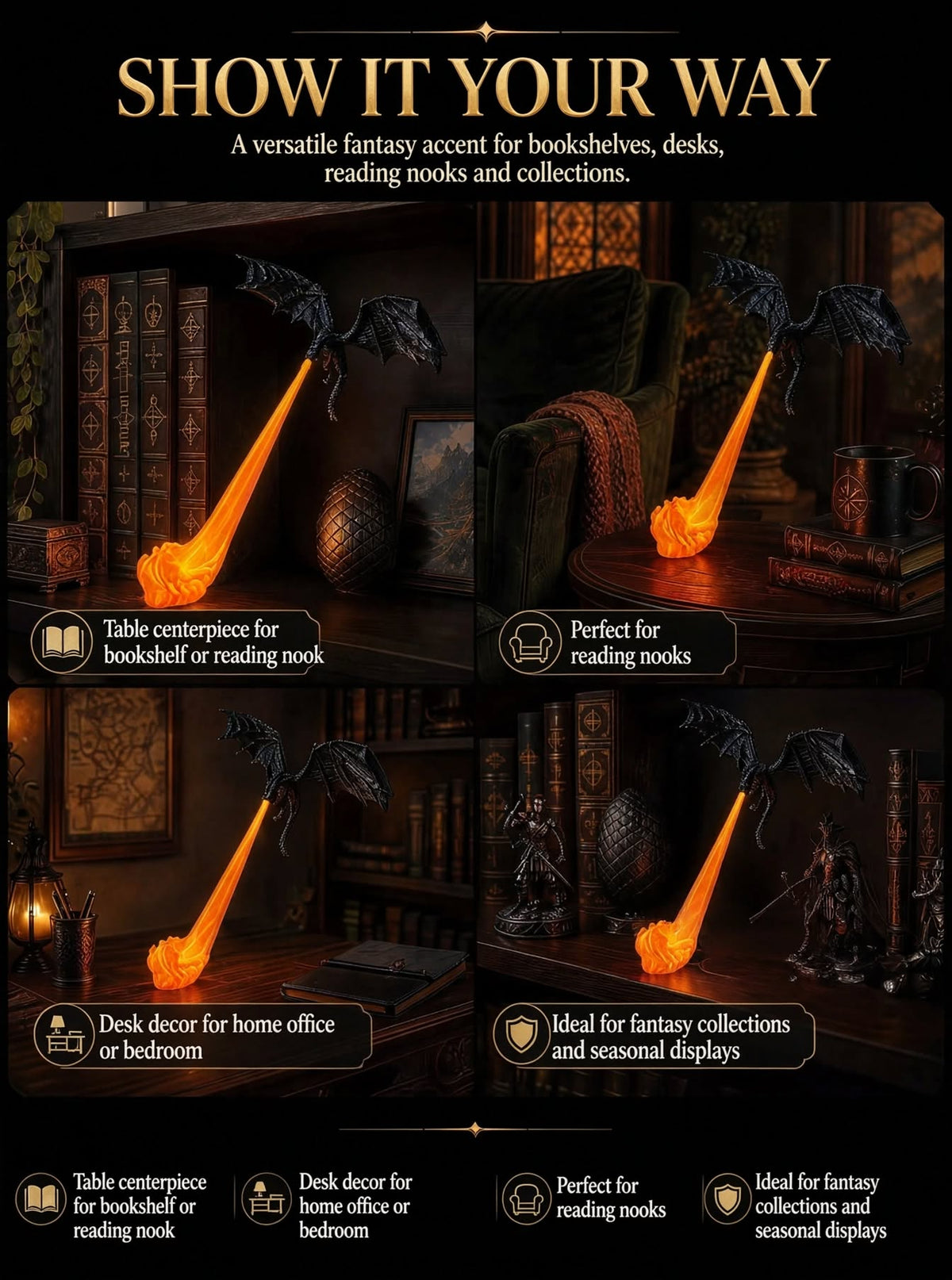 Enchanted Dragon Lamp | Fantasy Decor That Lights Up Your Space 🐉🔥