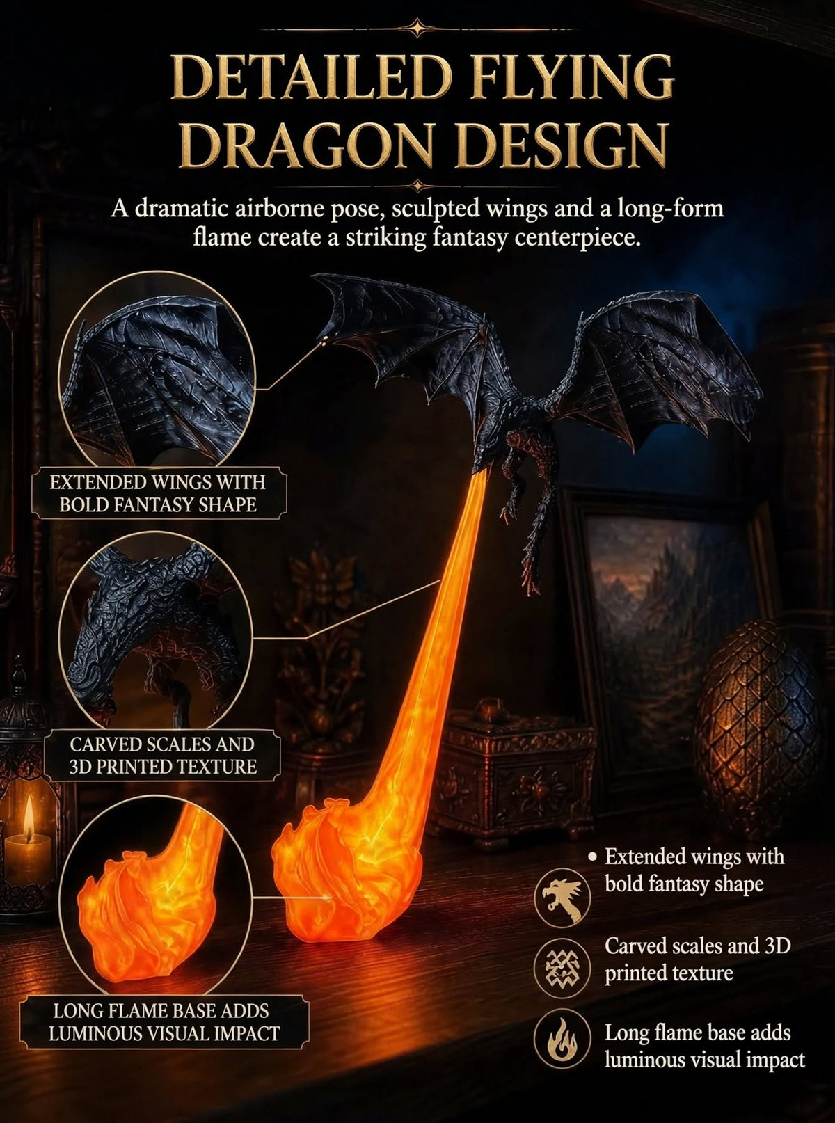 Enchanted Dragon Lamp | Fantasy Decor That Lights Up Your Space 🐉🔥