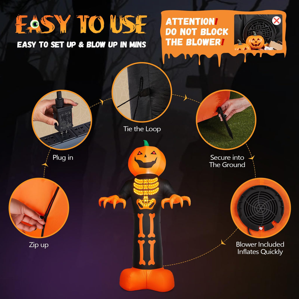 12FT Pumpkin Grim Reaper Halloween Inflatable