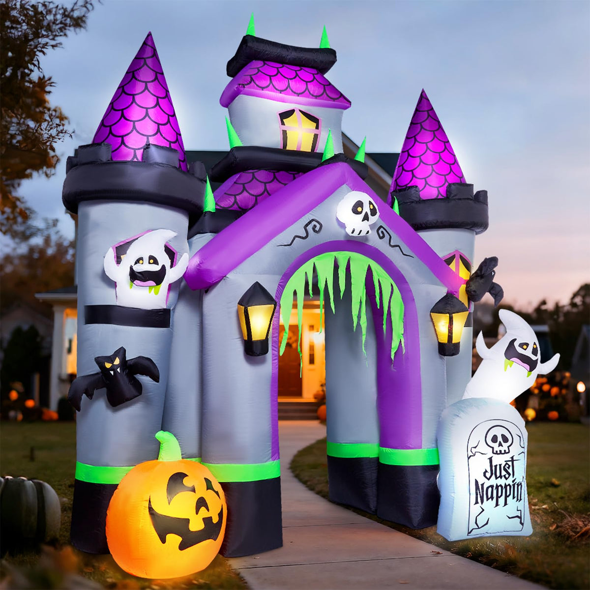 12 FT Halloween Inflatable Haunted Castle Archway – Outdoor Yard Decoration
