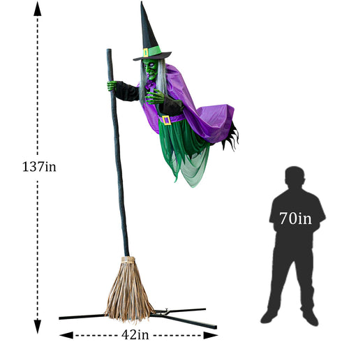 11.5 Ft Animated Hovering Witch – Halloween Outdoor Decoration