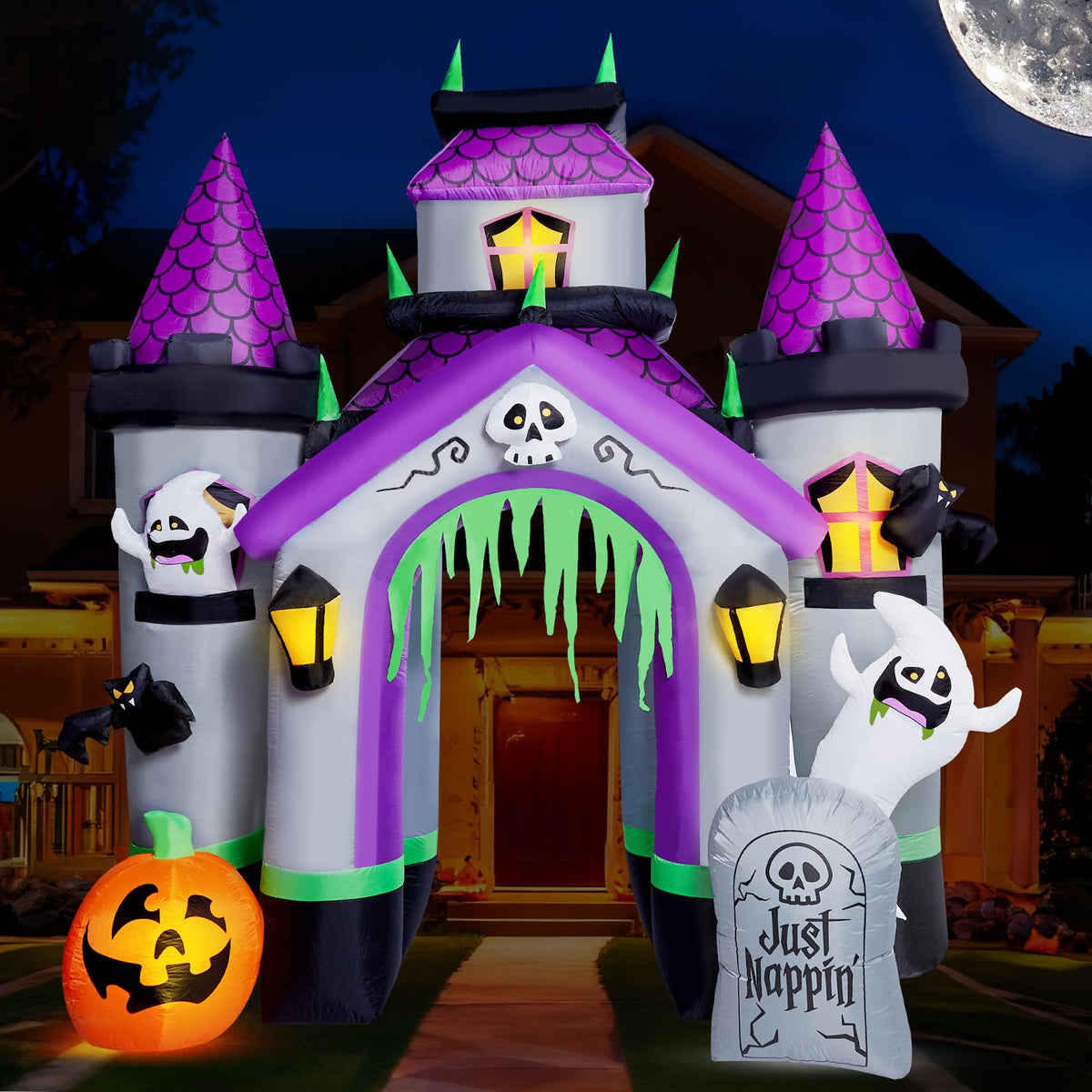 12 FT Halloween Inflatable Haunted Castle Archway – Outdoor Yard Decoration