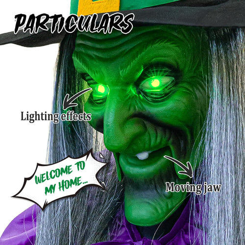 12 Ft Animated Hovering Witch – Halloween Outdoor Decoration
