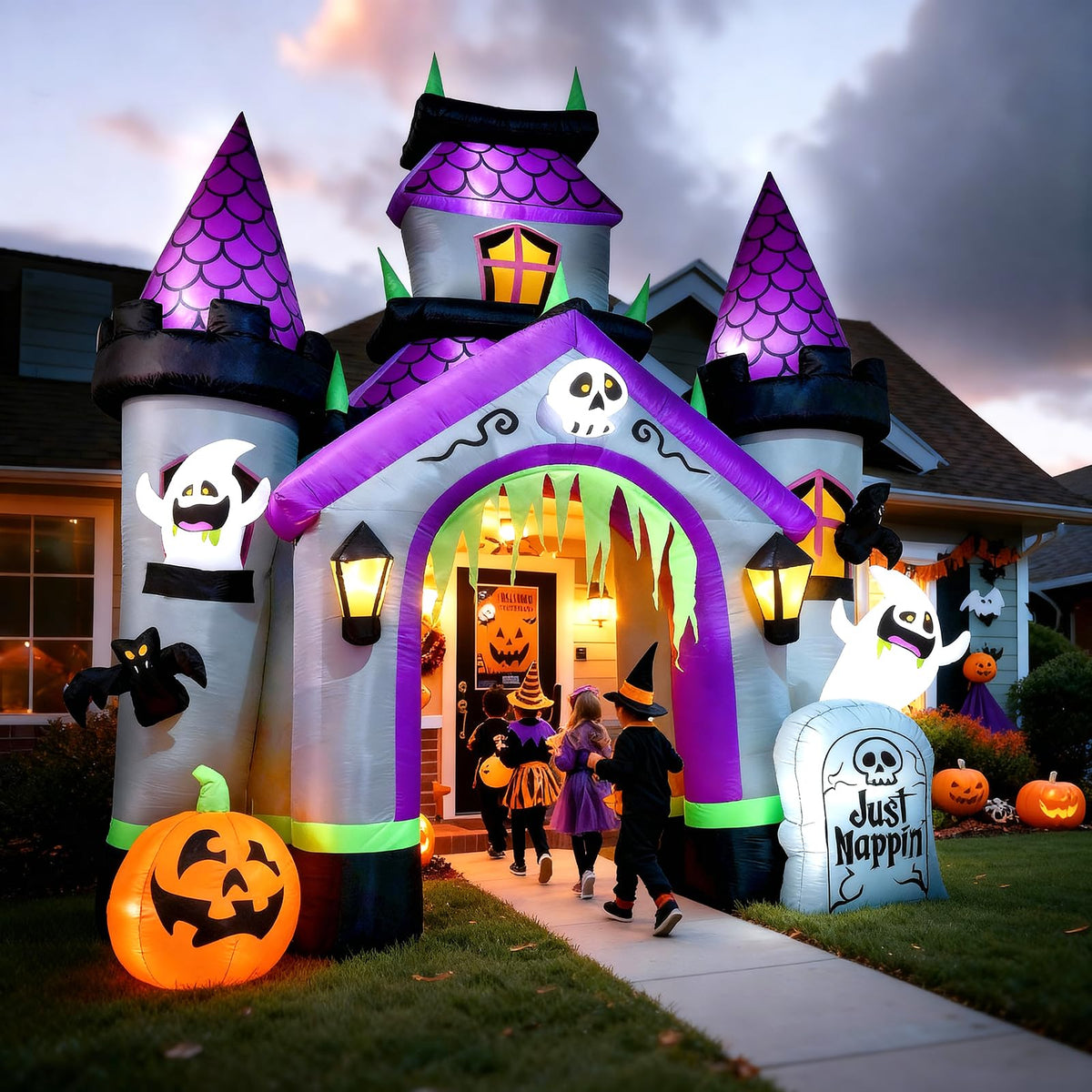 12 FT Halloween Inflatable Haunted Castle Archway – Outdoor Yard Decoration