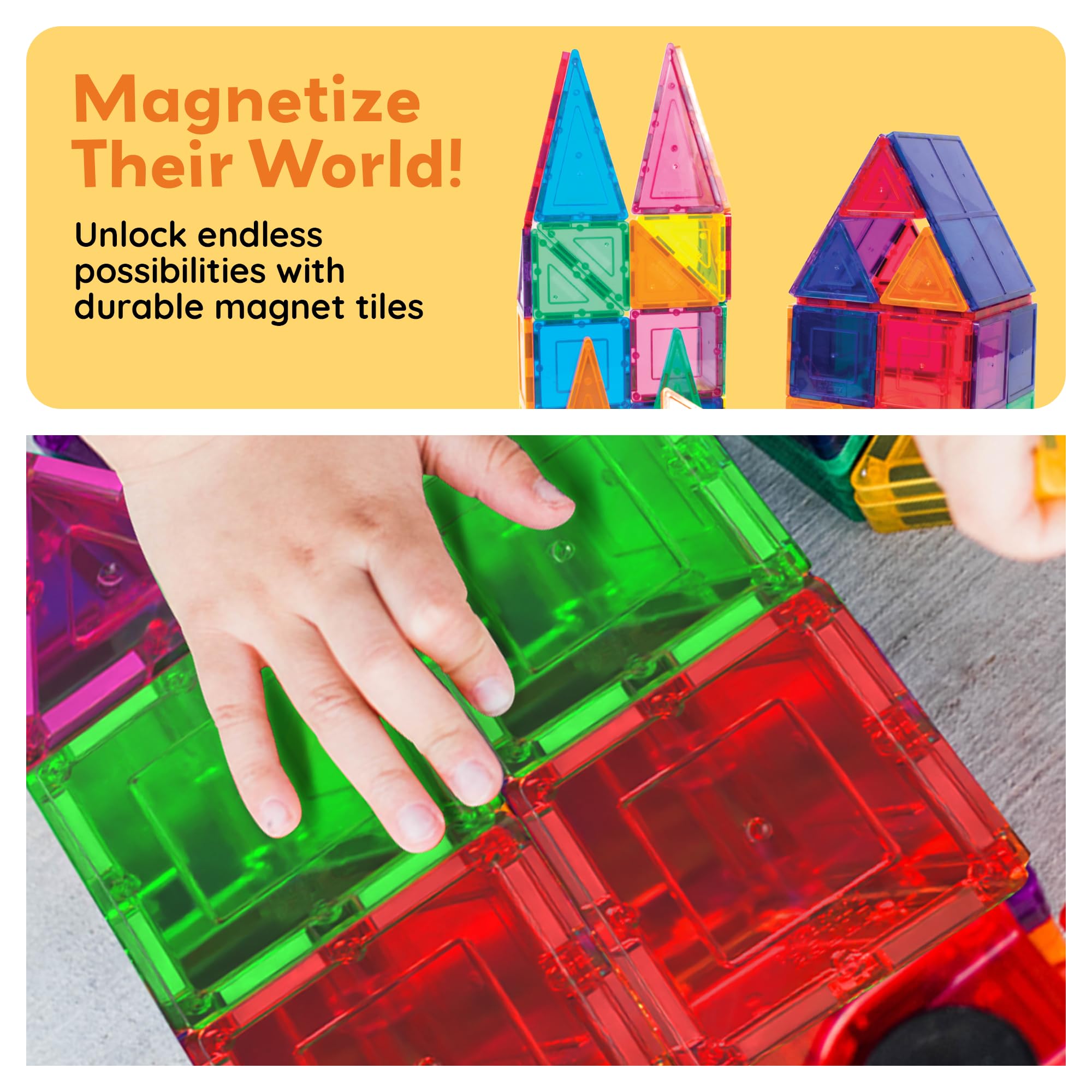 100-Piece STEM Magnetic Tiles (Ages 3+)