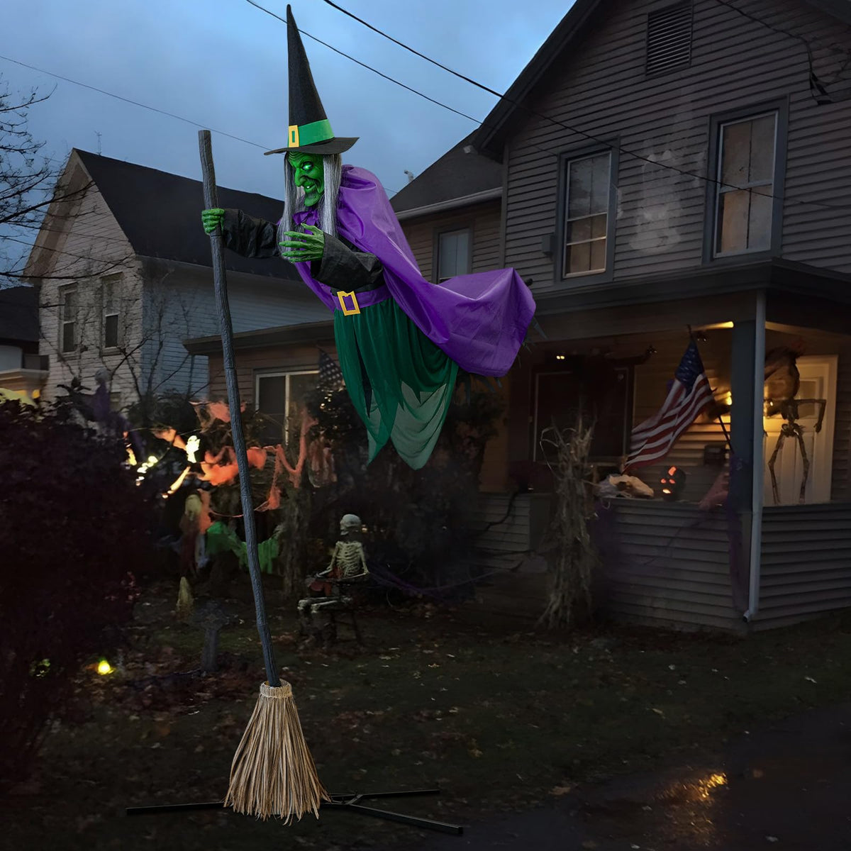 11.5 Ft Animated Hovering Witch – Halloween Outdoor Decoration