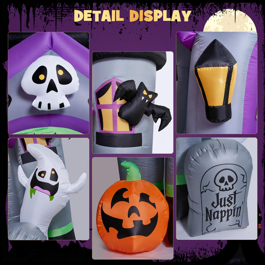 12 FT Halloween Inflatable Haunted Castle Archway – Outdoor Yard Decoration