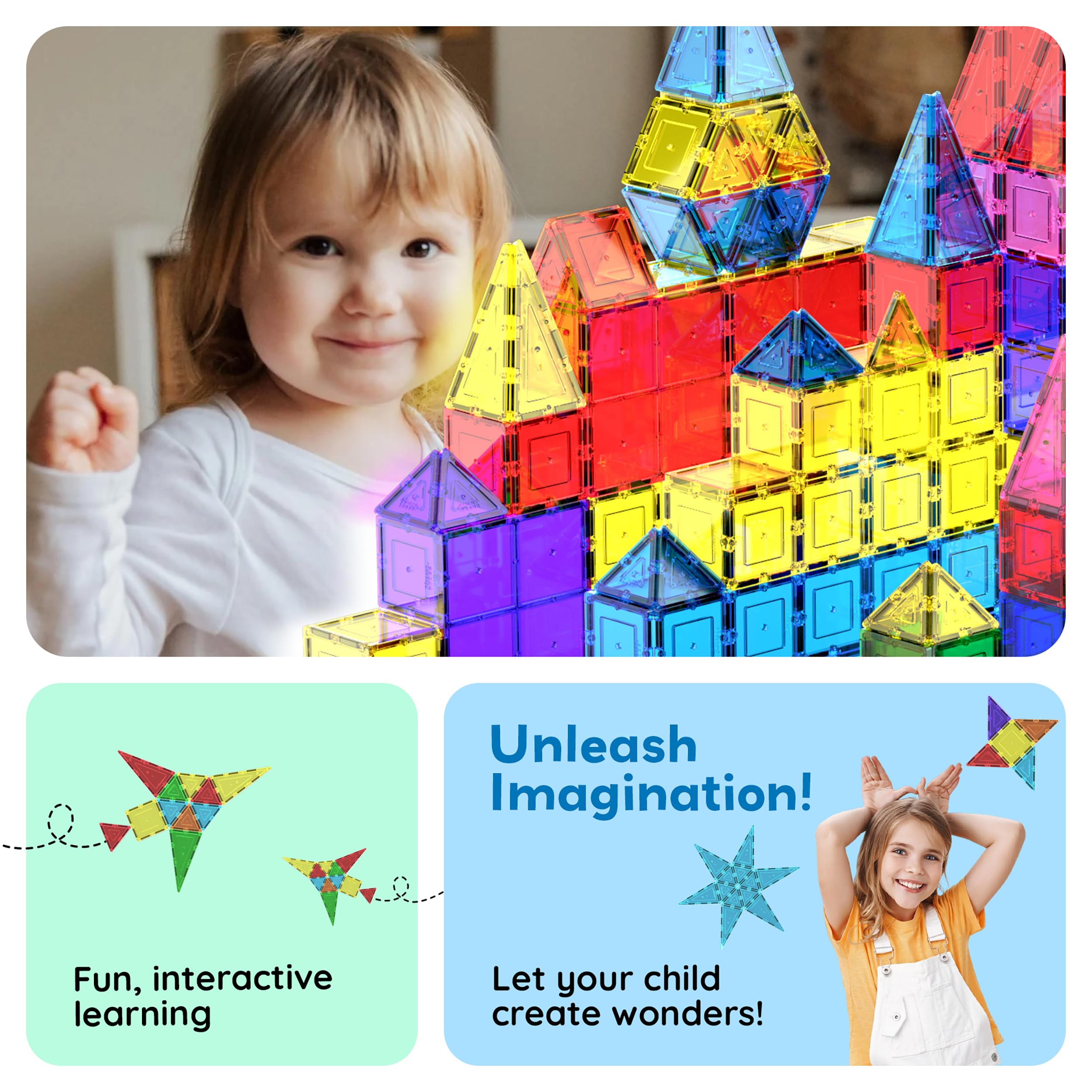 100-Piece STEM Magnetic Tiles (Ages 3+)