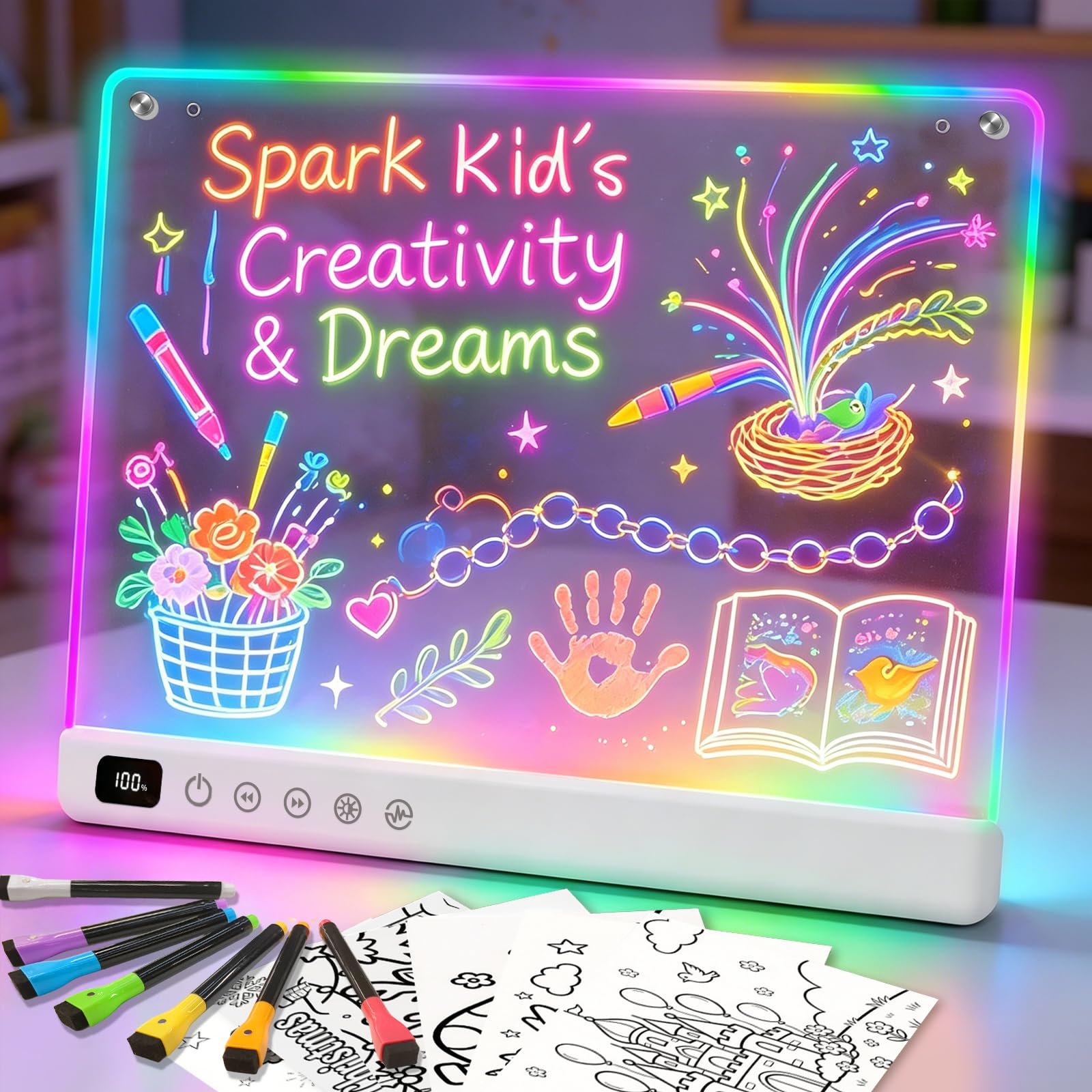 Led Drawing Board with 13 Light Effects