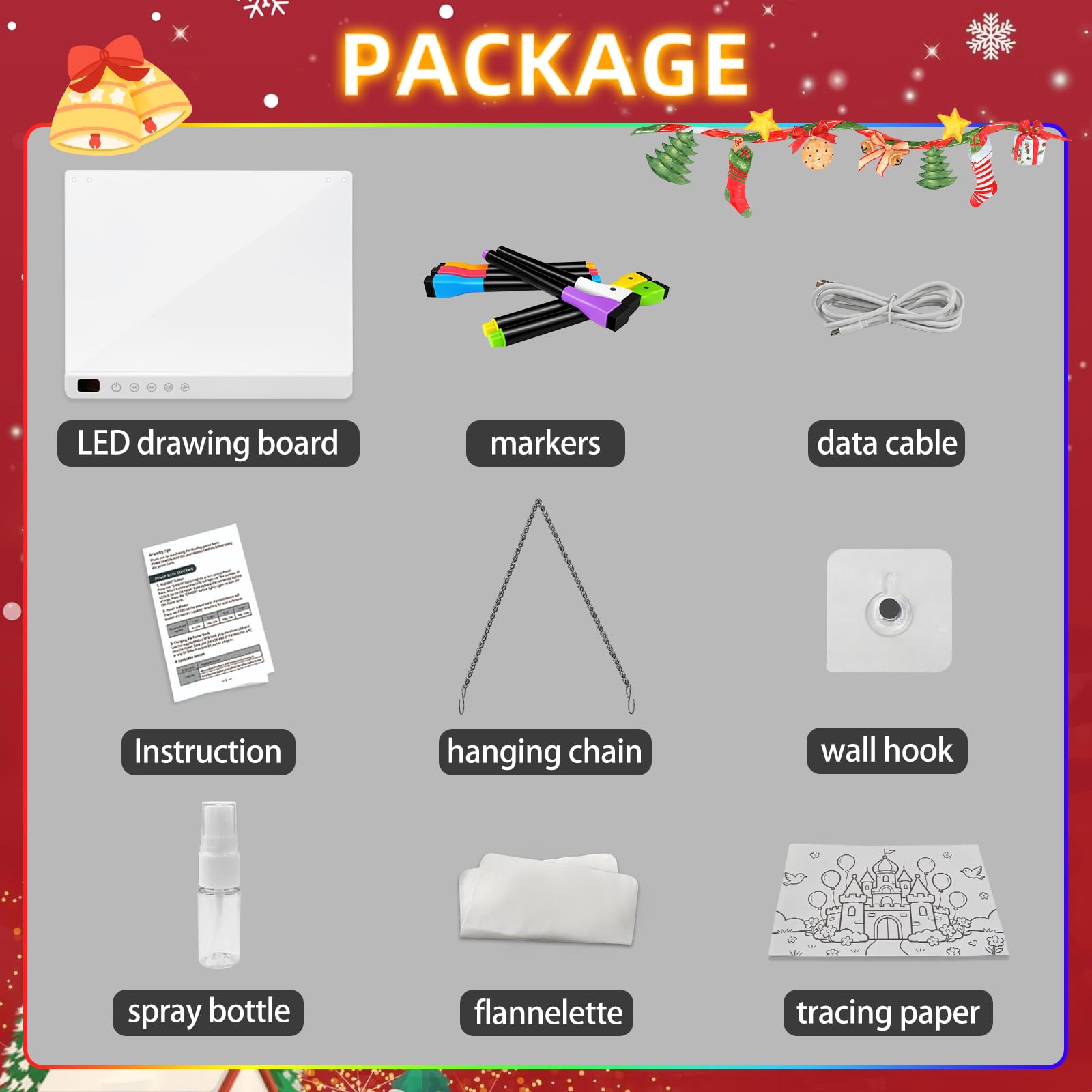 Led Drawing Board with 13 Light Effects