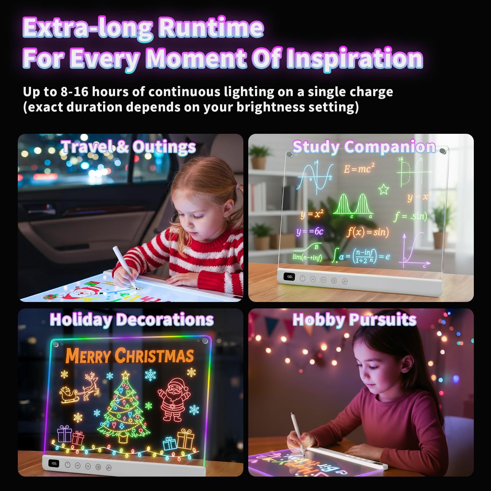 Led Drawing Board with 13 Light Effects