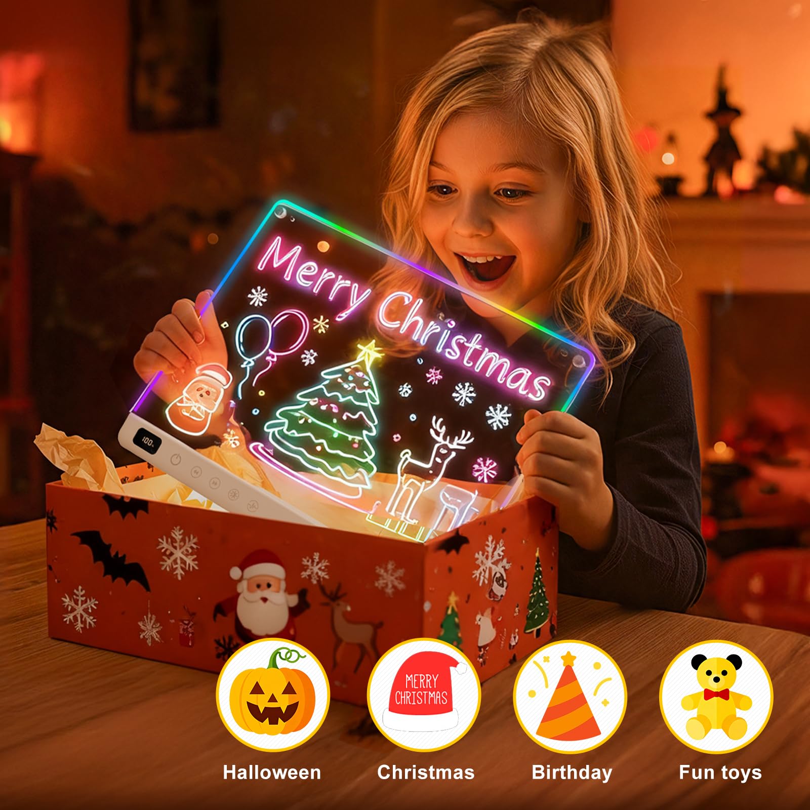 Led Drawing Board with 13 Light Effects